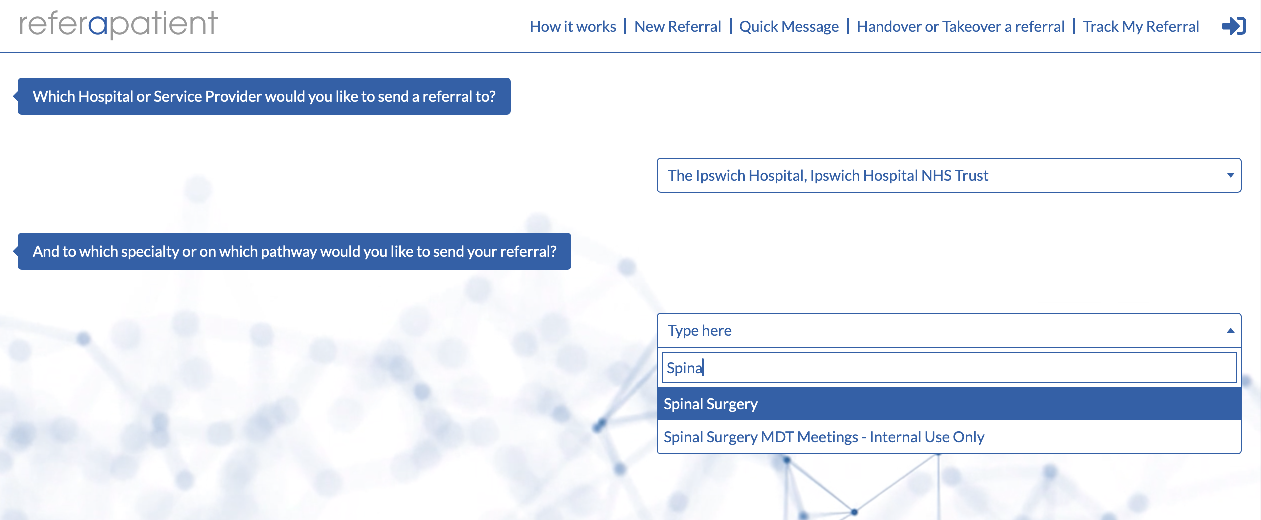 Referapatient screenshot
